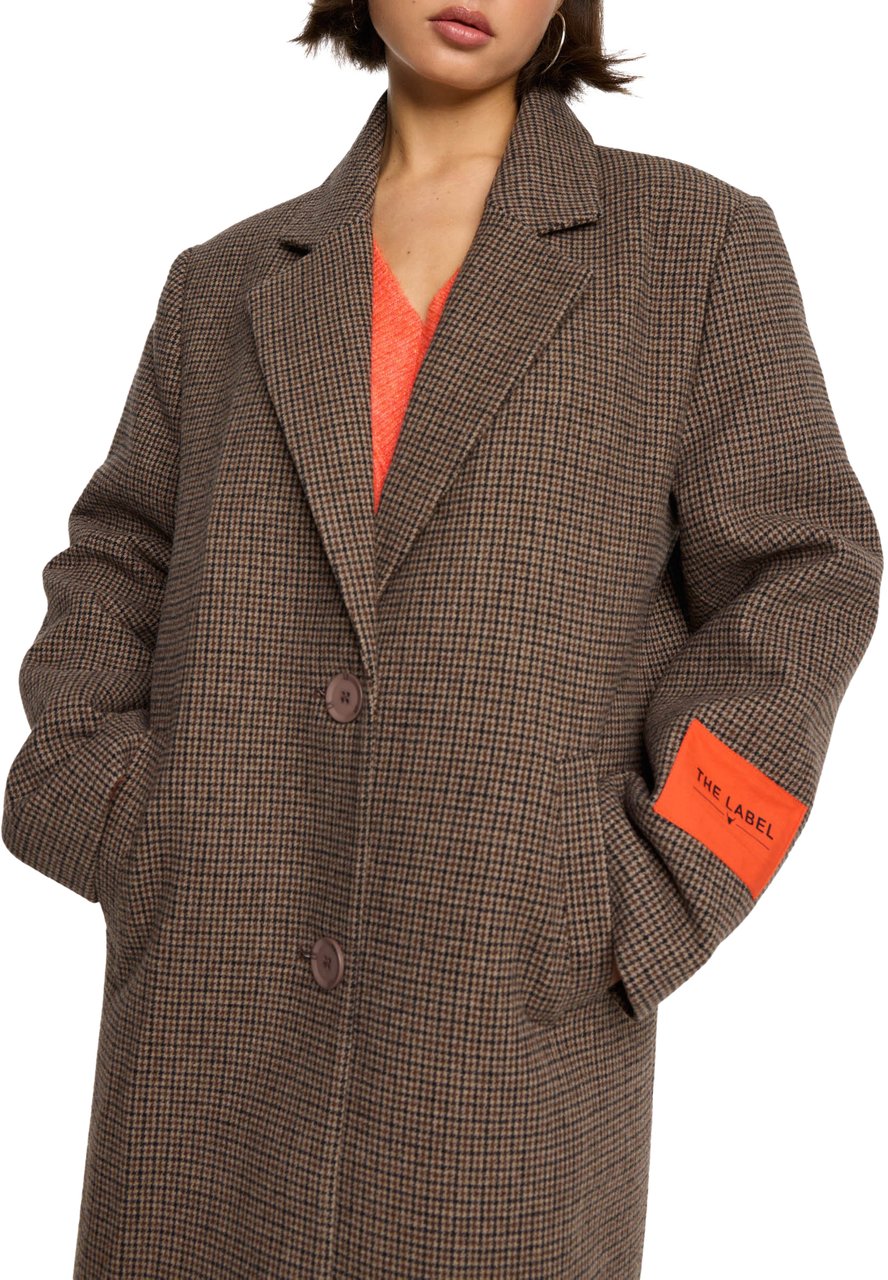 ALIX Checked Coat Beige