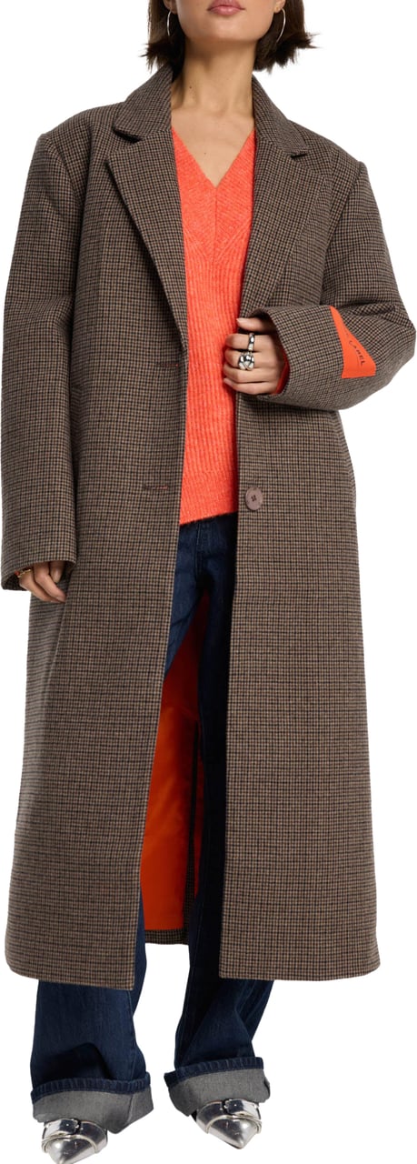 ALIX Checked Coat Beige