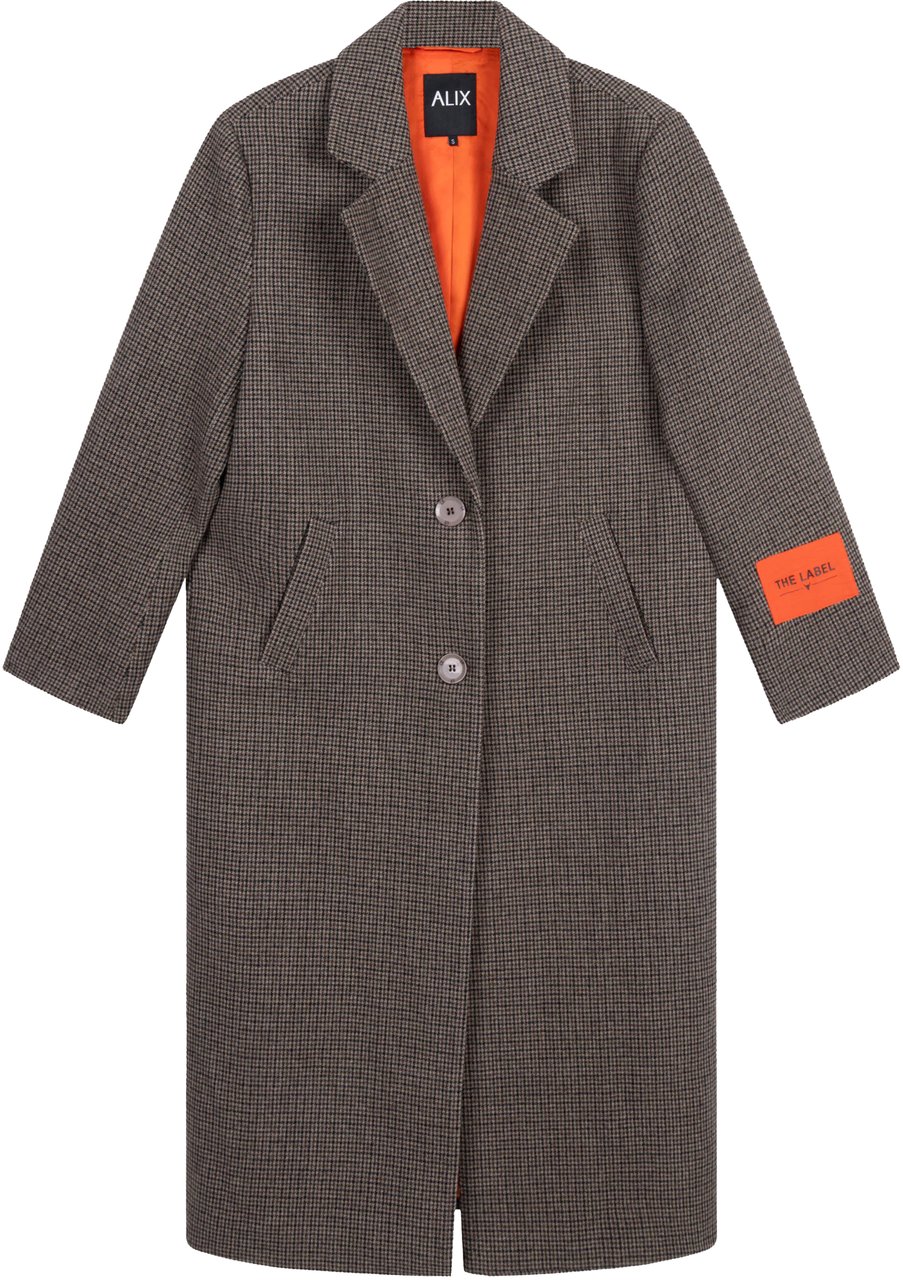 ALIX Checked Coat Beige