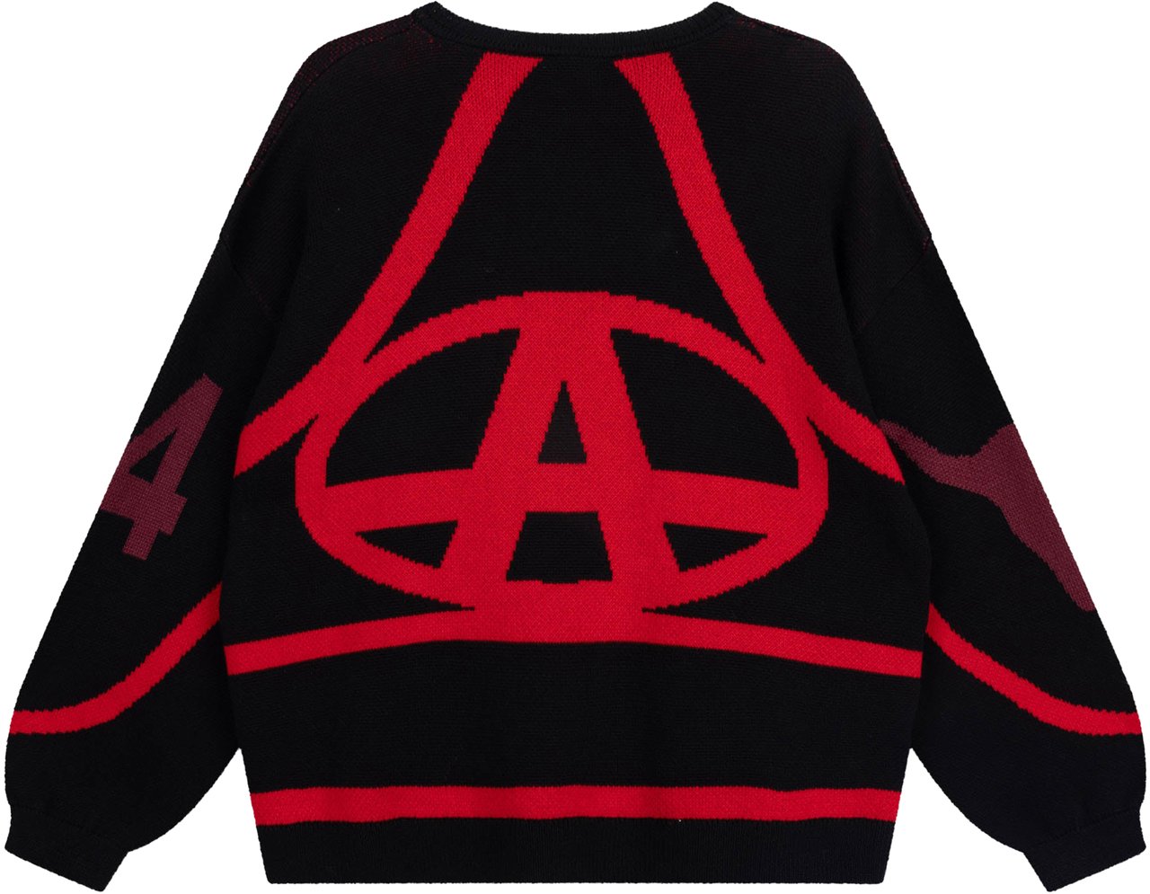 ALIX Racer Jacquard Pullover Zwart