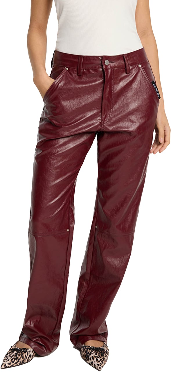 ALIX Faux Leather Broek Rood