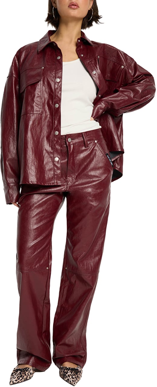 ALIX Faux Leather Broek Rood