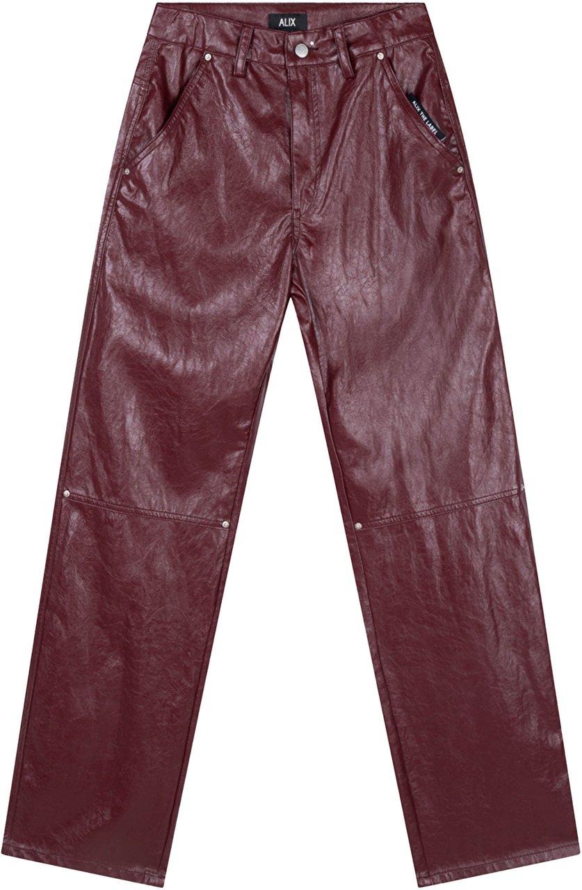 ALIX Faux Leather Broek Rood