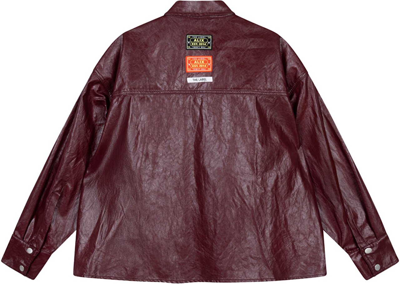 ALIX Faux Leather Blouse Rood