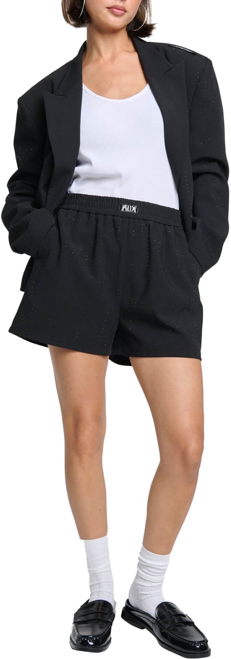 Alix The Label Woven Cropped Studs Blazer Zwart