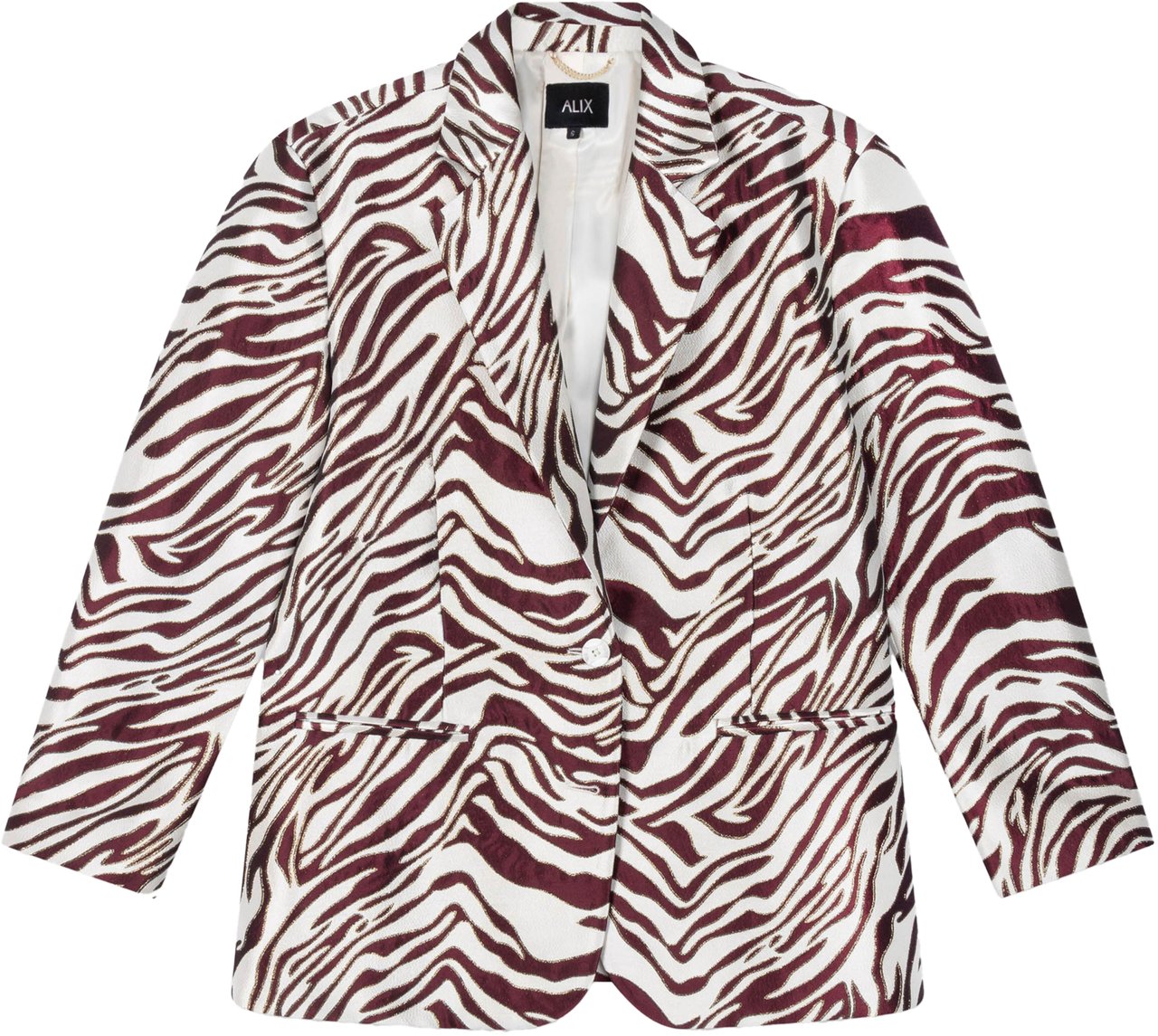 ALIX Woven Jacquard Blazer Rood