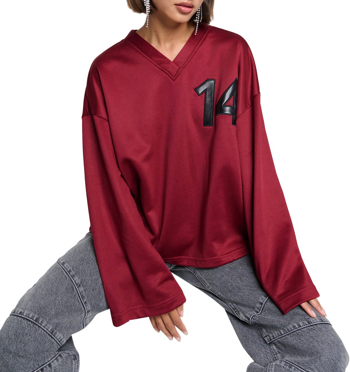 ALIX Baseball Sweater Rood