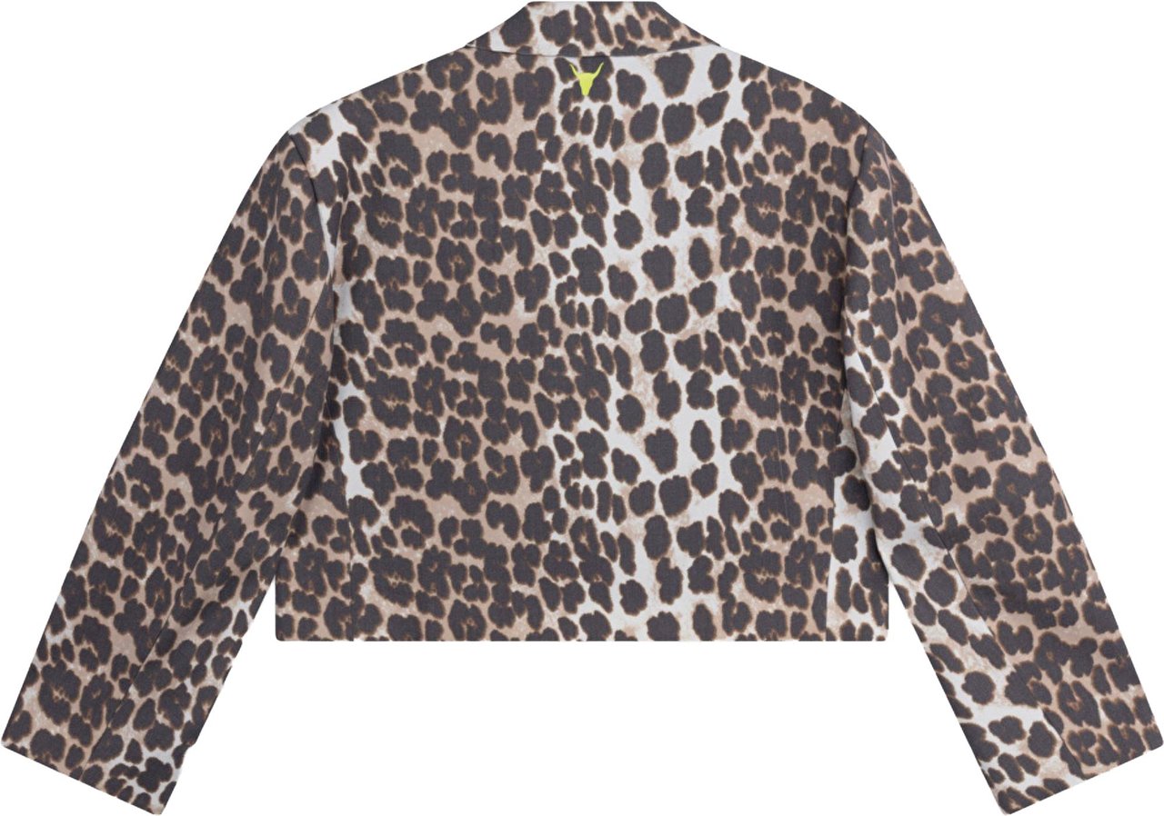 Alix The Label Ladies Woves Animal Cropped Blazer Blazers Bruin 2602402565 Dierenprint