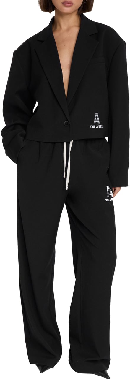 Alix The Label Flowy Cropped Blazer Zwart