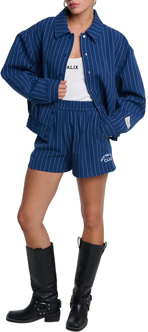 Alix The Label Ladies Woven Classic Striped Bomber Bomberjacks Donkerblauw 2602459551 Blauw