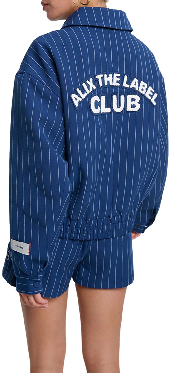 Alix The Label Ladies Woven Classic Striped Bomber Bomberjacks Donkerblauw 2602459551 Blauw