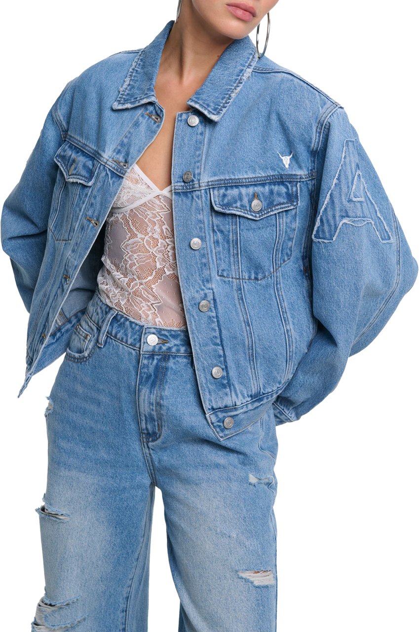 Alix The Label Soft Patch Spijkerjas Blauw