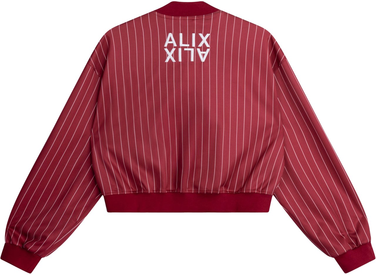 Alix The Label Pinstripe Cropped Jas Rood