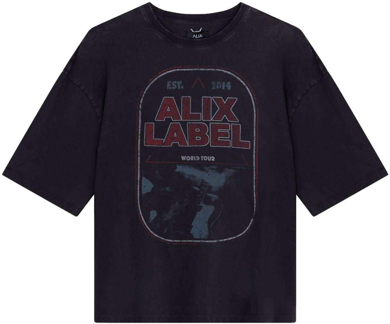 Alix The Label Band T-Shirt Zwart