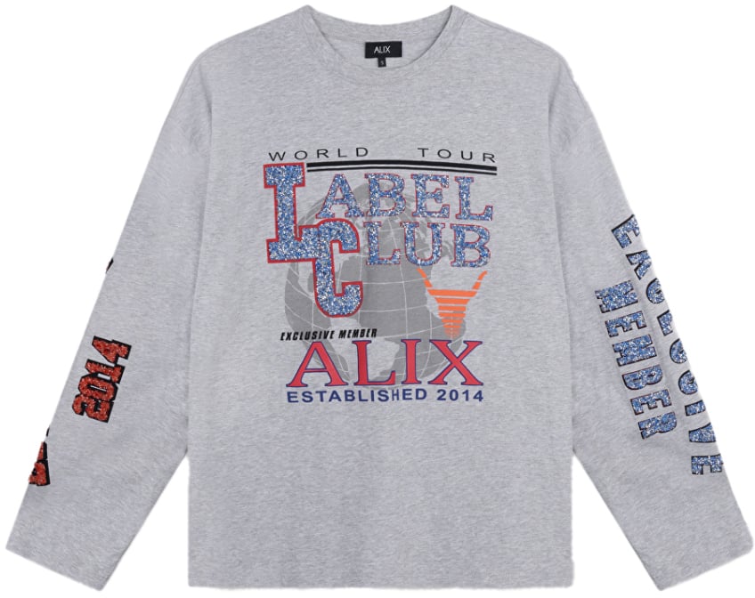 Alix The Label Fancy Print T-Shirt Grijs