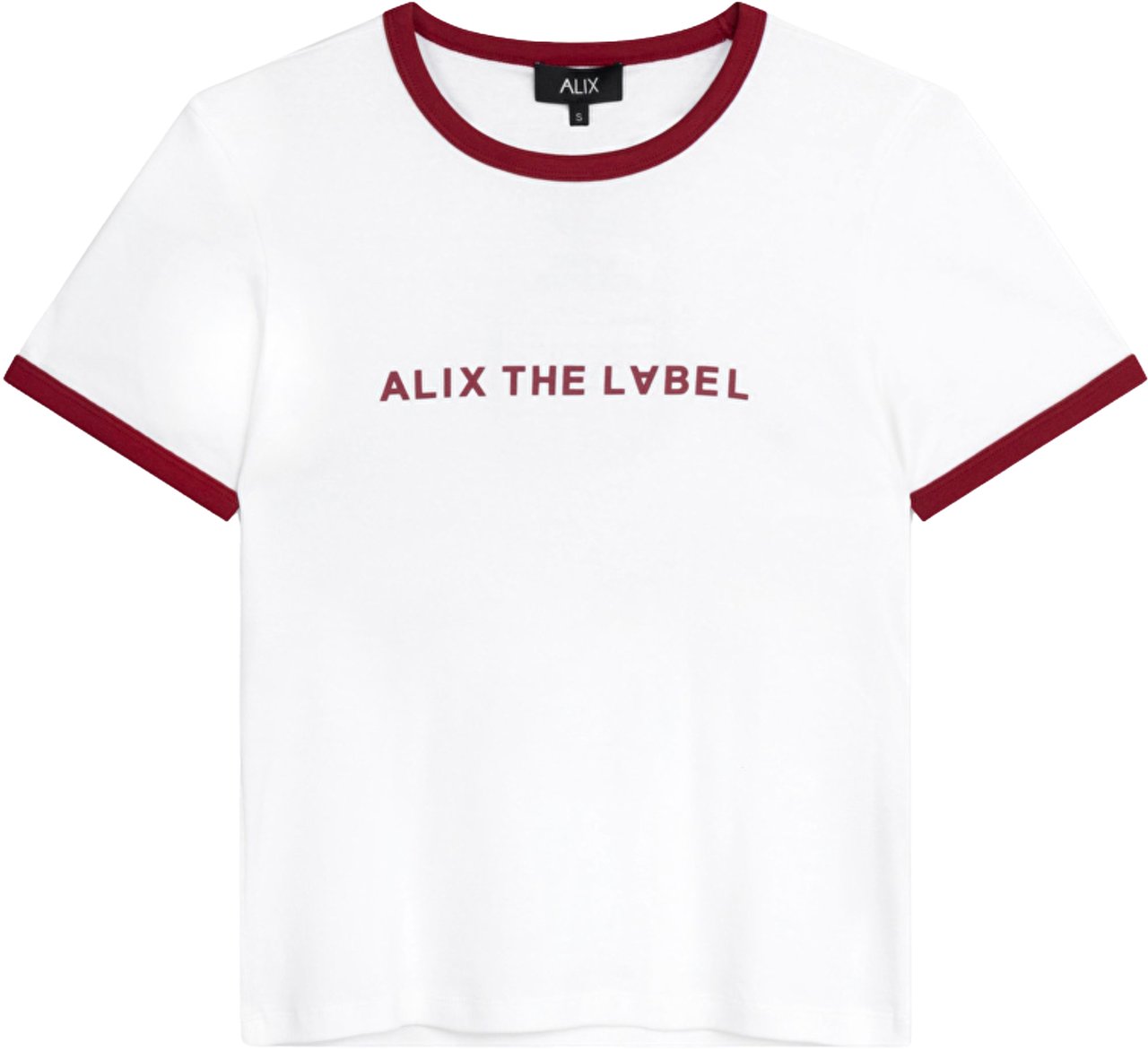 Alix The Label Alix The Label Ladies Knitted Ringer T-shirt T-shirts Ecru 2602884612 Wit