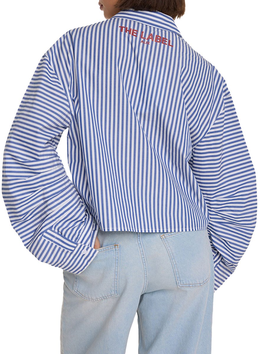 Alix The Label Alix The Label Ladies Woven Fancy Striped Blouse Blouses Blauw 2602909630 Blauw