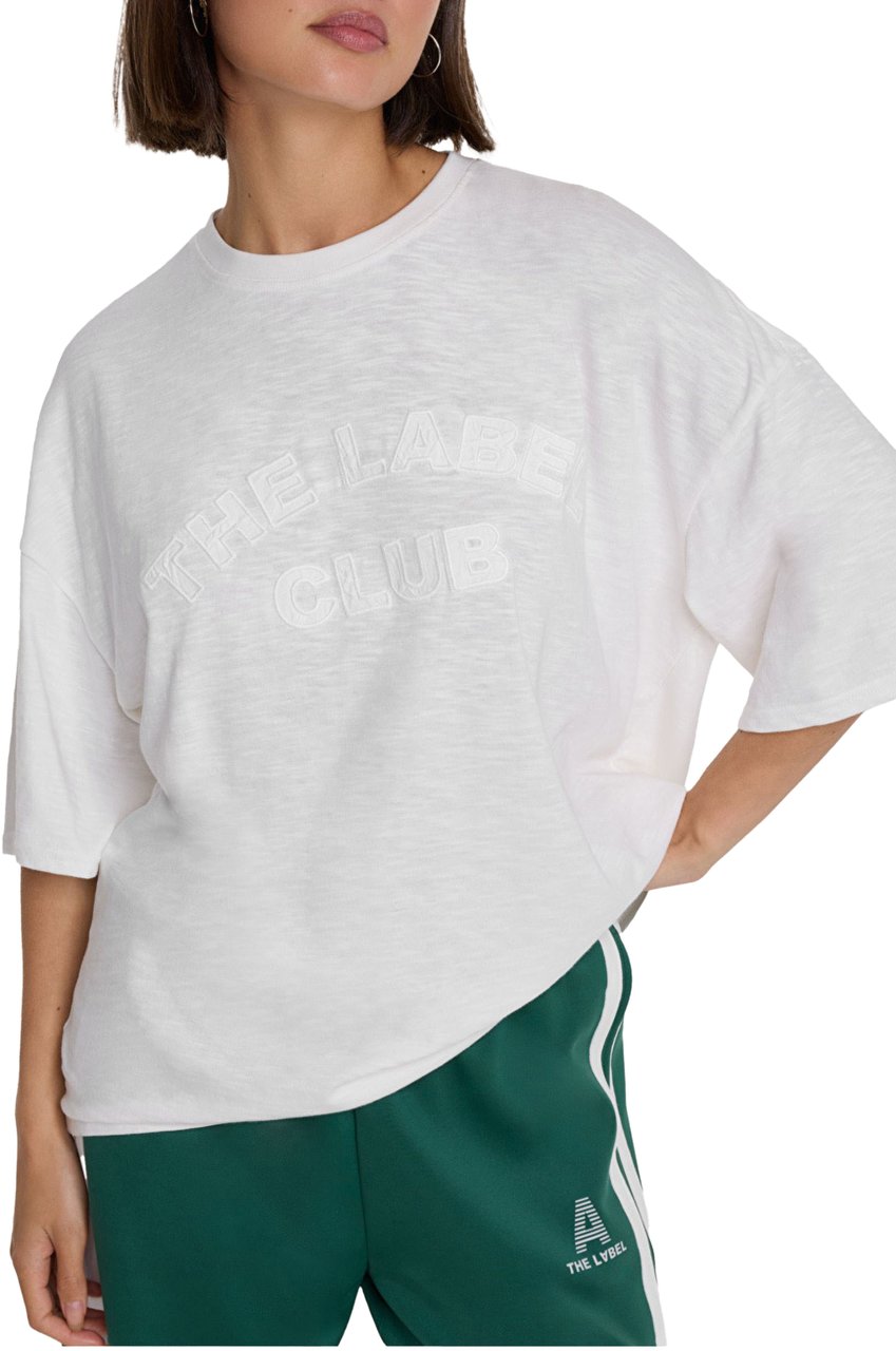 Alix The Label Ladies Knitted Slub T-shirt T-shirts Ecru 2603883611 Wit