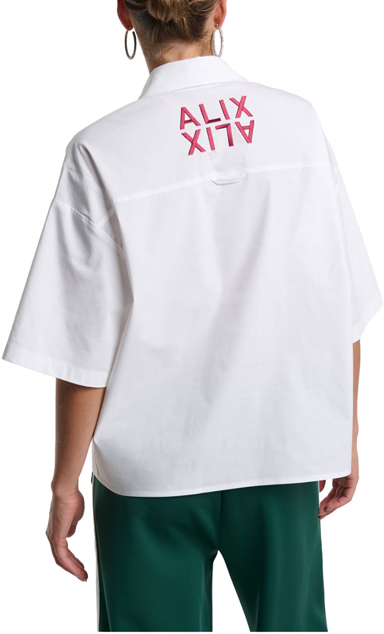 Alix The Label Ladies Woven Clean Poplin Shortsleeve Blouse Blouses Ecru 2603907632 Wit