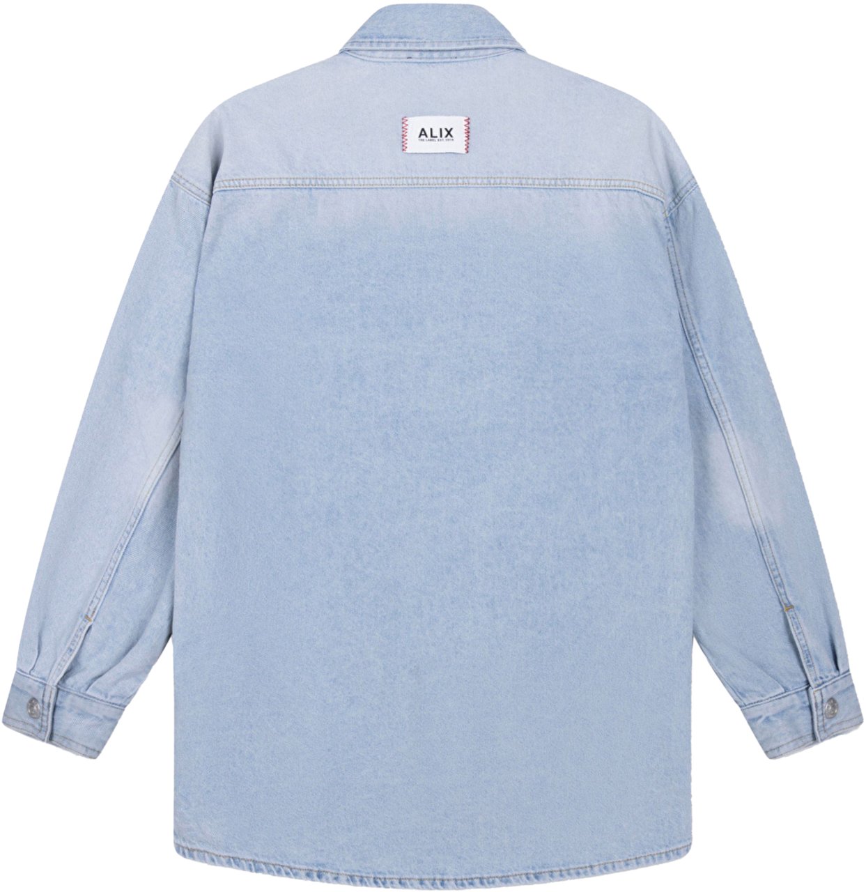 Alix The Label Ladies Woven Flowy Denim Oversized Blouse Blouses Lichtblauw 2603971627 Blauw