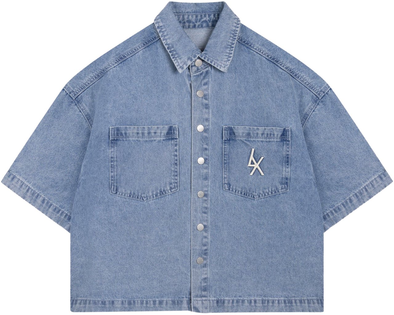 Alix The Label Denim Blouse Blauw