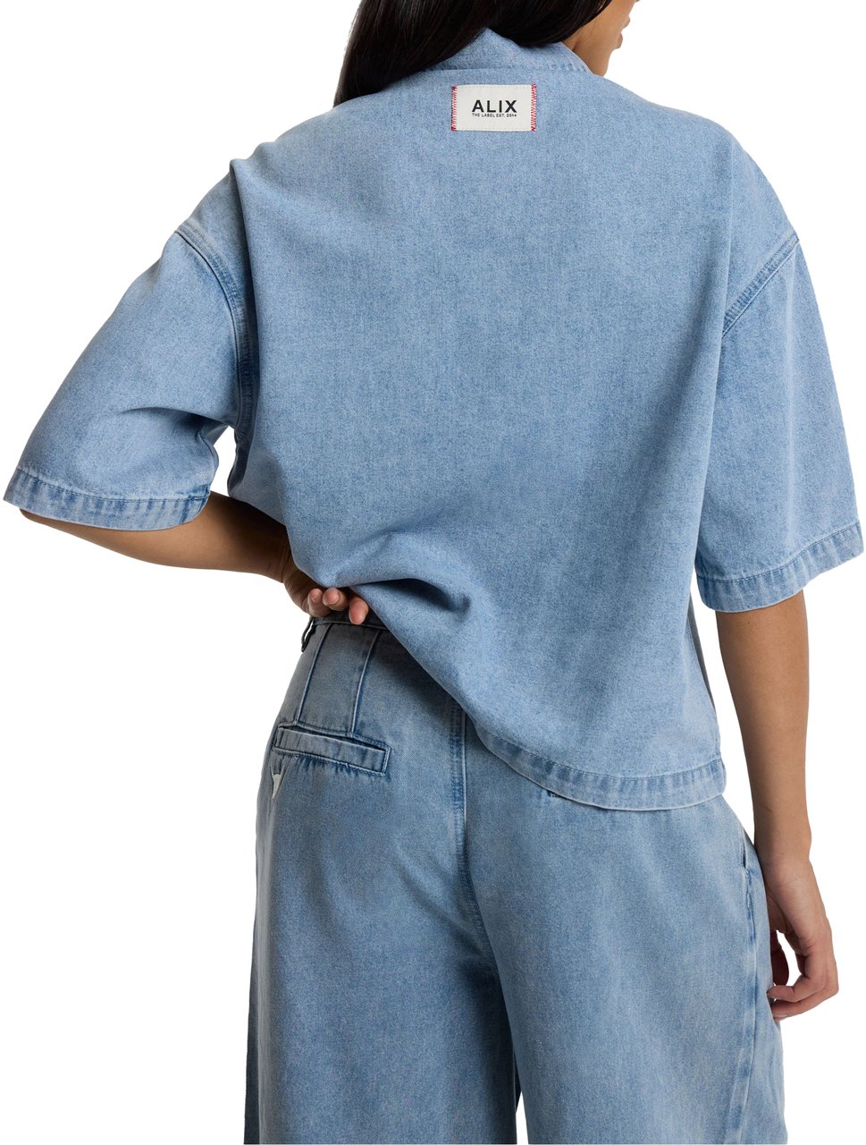 Alix The Label Denim Blouse Blauw