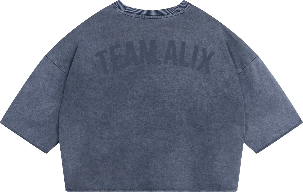 Alix The Label Cut Seam Sweat T-Shirt Blauw