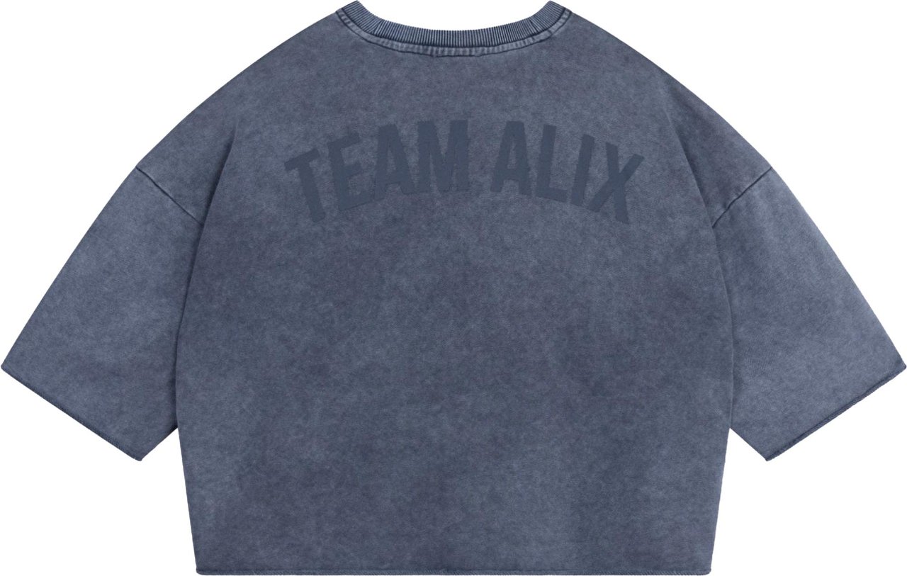 Alix The Label Ladies Knitted Cut Seam Sweat T-shirt T-shirts Donkerblauw 2606844797 Blauw