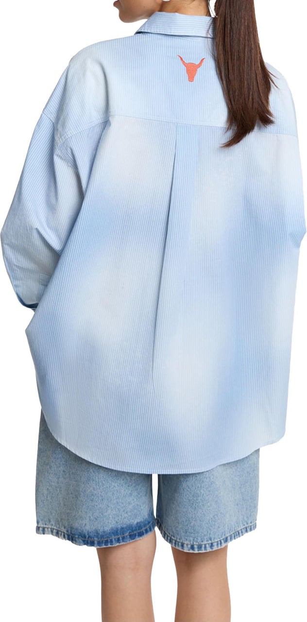 Alix The Label Ladies Woven Faded Stripe Blouse Blouses Lichtblauw 2606933782 Blauw