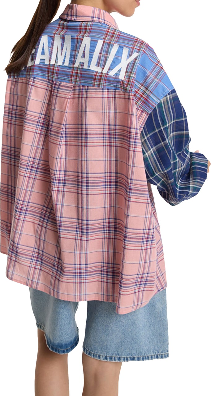 Alix The Label Ladies Woven Check Mix Blouse Blouses Lichtroze 2606939752 Roze