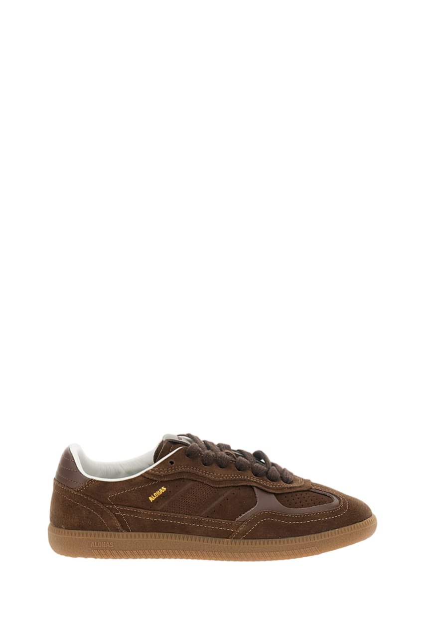 Alohas Chocolate Brown Suede Retro Sneakers Bruin