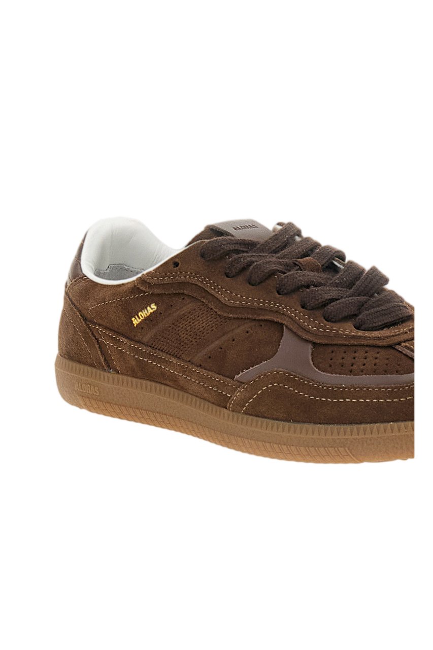 Alohas Chocolate Brown Suede Retro Sneakers Bruin
