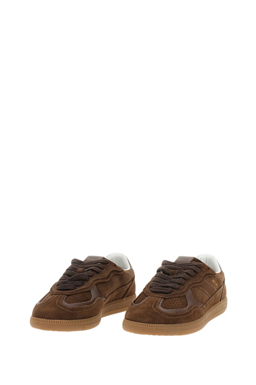Alohas Chocolate Brown Suede Retro Sneakers Bruin