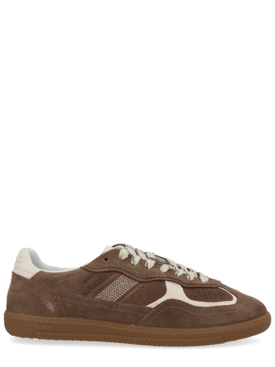 Alohas Rife Suede Perforated Vintage Sneakers Bruin