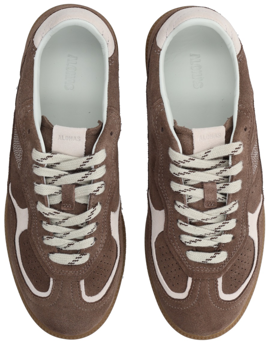 Alohas Rife Suede Perforated Vintage Sneakers Bruin