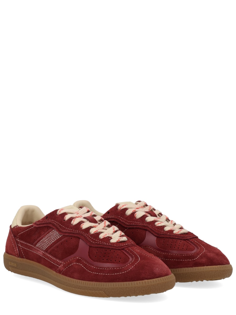 Alohas Burgundy Suede Perforated Retro Sneakers Rood