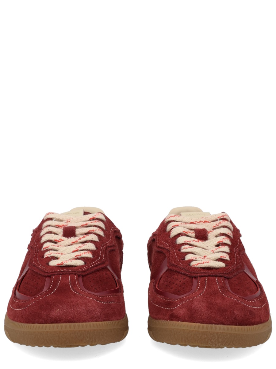 Alohas Burgundy Suede Perforated Retro Sneakers Rood