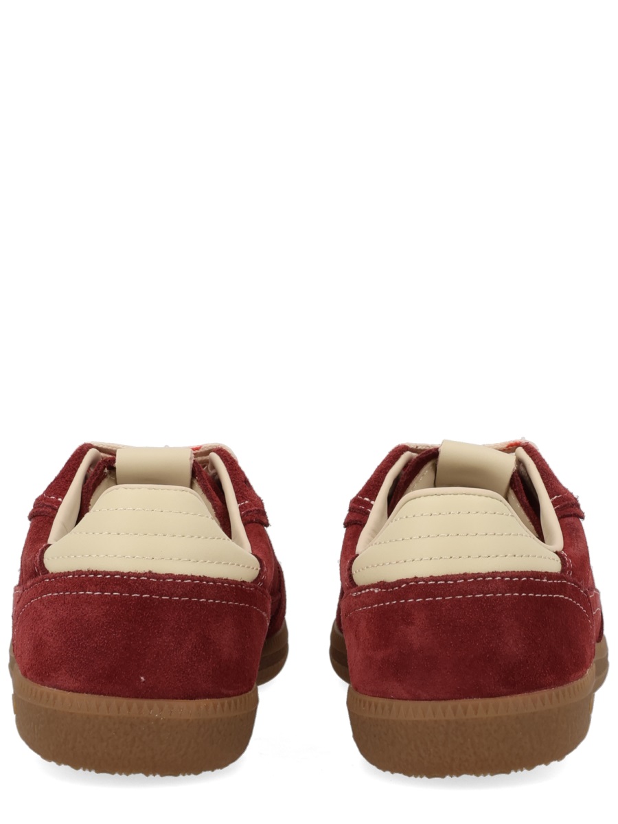 Alohas Burgundy Suede Perforated Retro Sneakers Rood