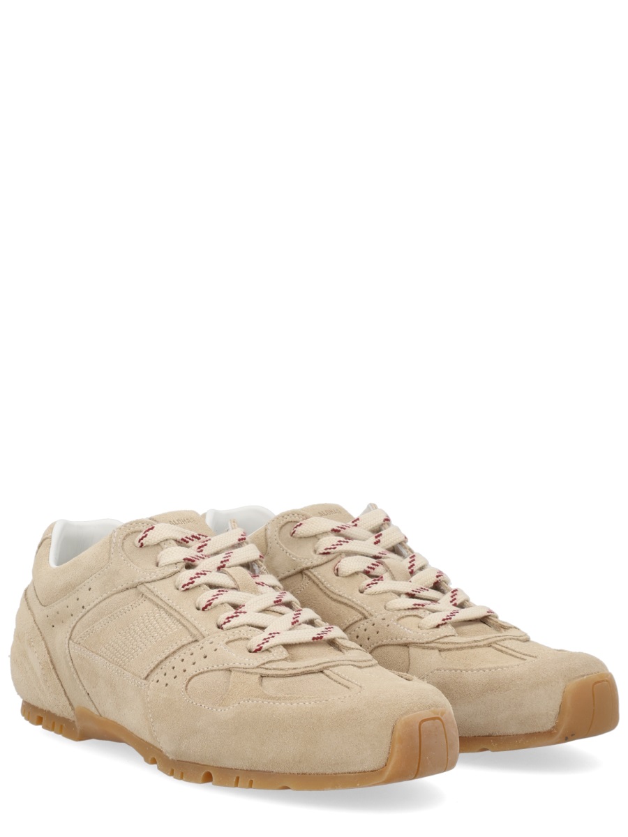 Alohas Beige Suede Perforated Panel Sneakers Neutraal