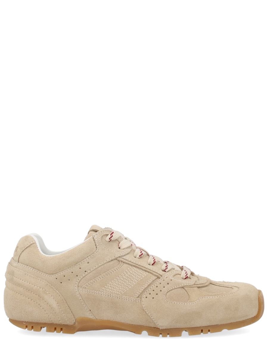 Alohas Beige Suede Perforated Panel Sneakers Neutraal