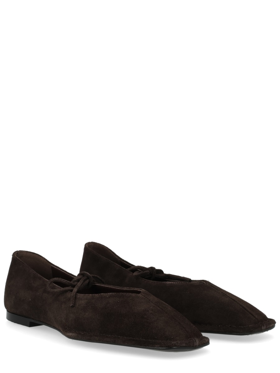 Alohas Sway Pointed Leather Bow Flats Zwart