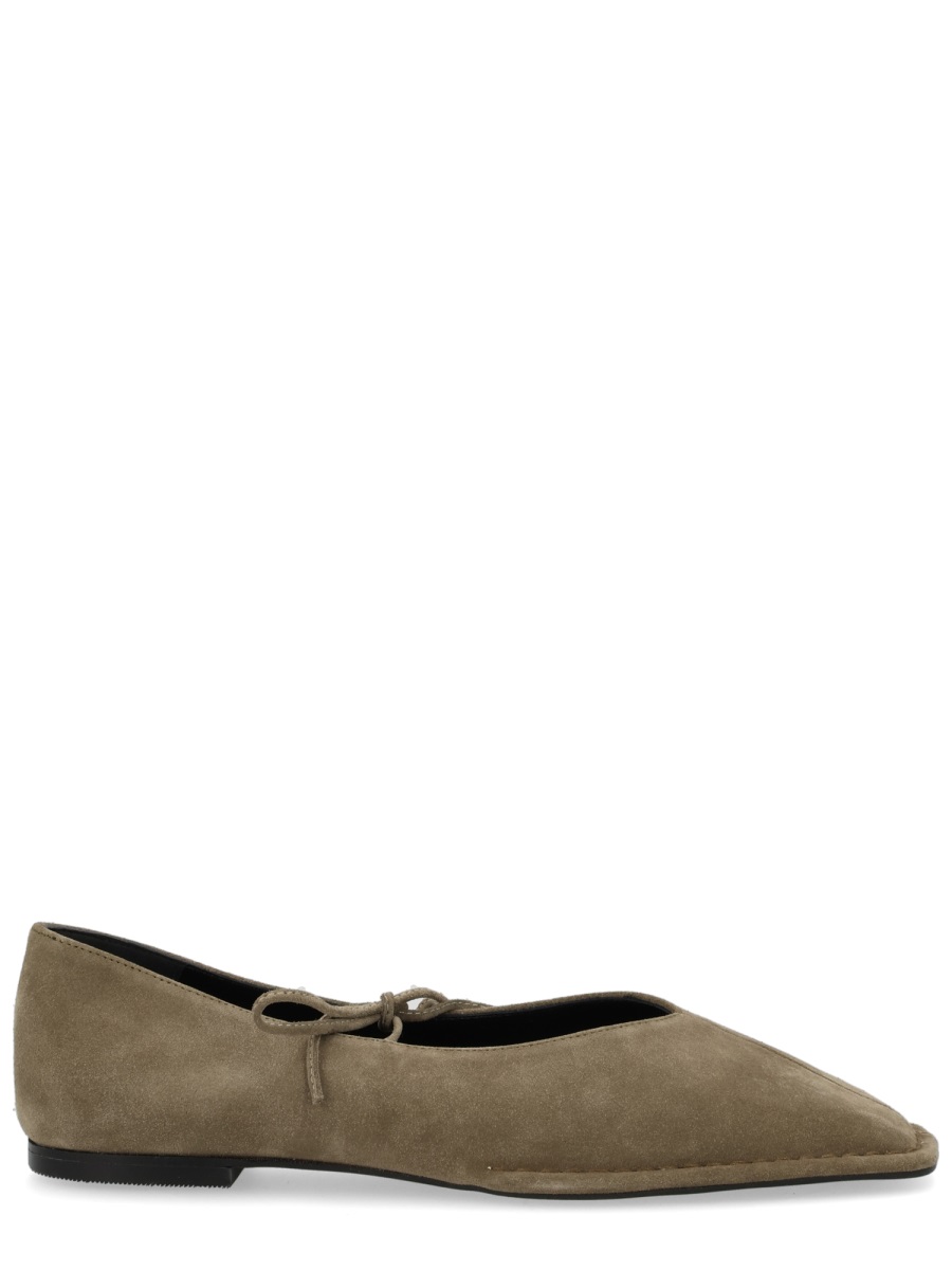 Alohas Sway Pointed Suede Bow Flats Bruin