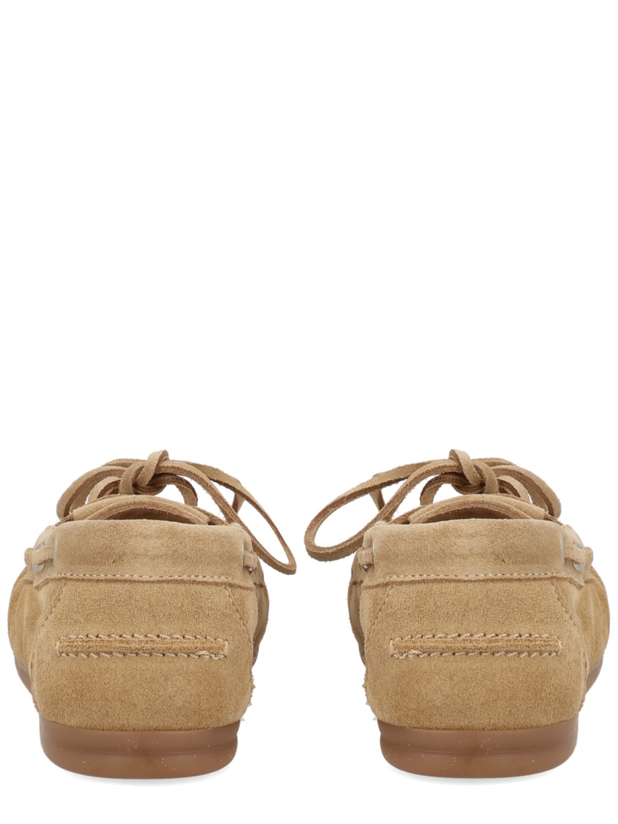 Alohas Tan Rowan Hand-Stitching Suede Loafers Neutraal