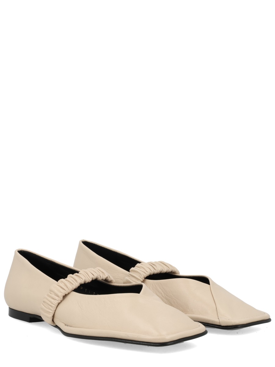 Alohas Lautan Pointed Toe Ruched Flats Neutraal