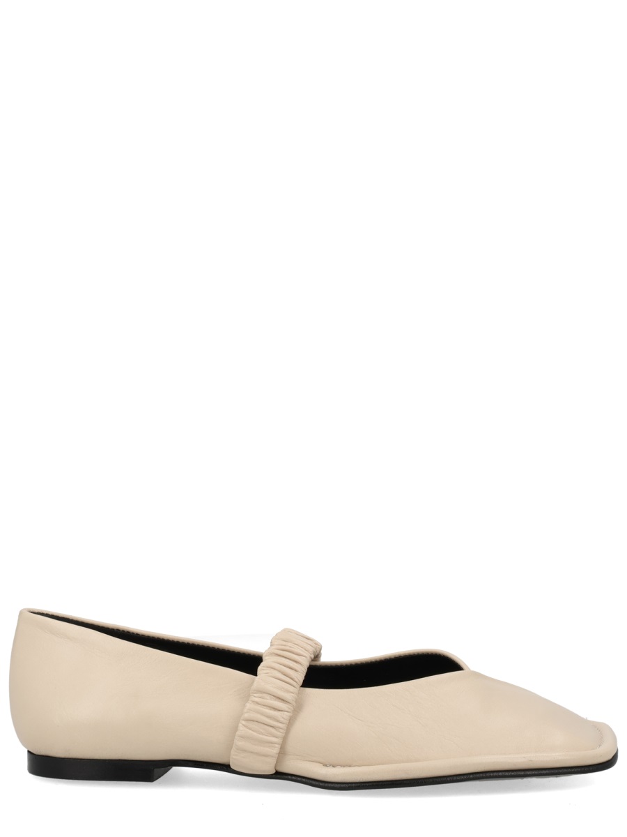 Alohas Lautan Pointed Toe Ruched Flats Neutraal