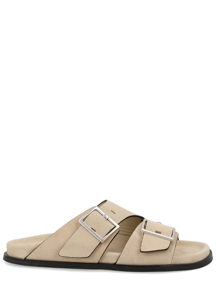 Alohas Alba Silver Buckles Slide Sandals Neutraal