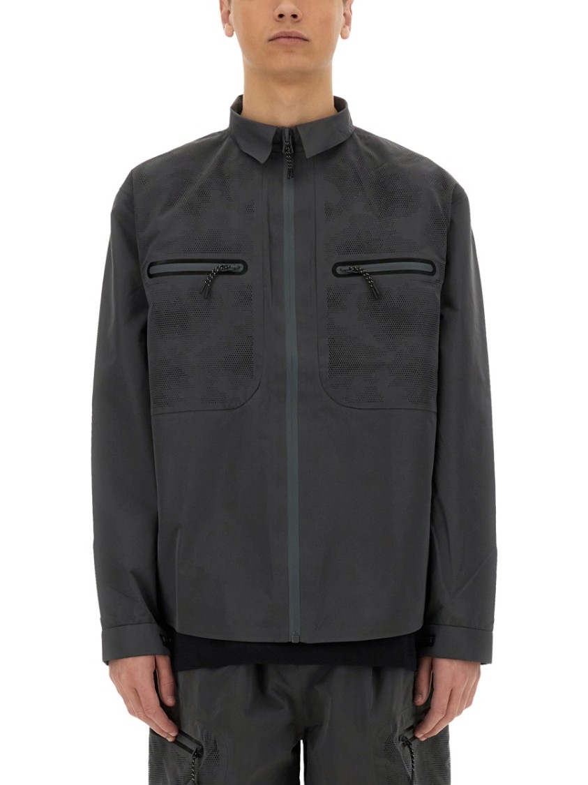 Alpha Industries Laser Cut Shirt With Structured Silhouette Grijs