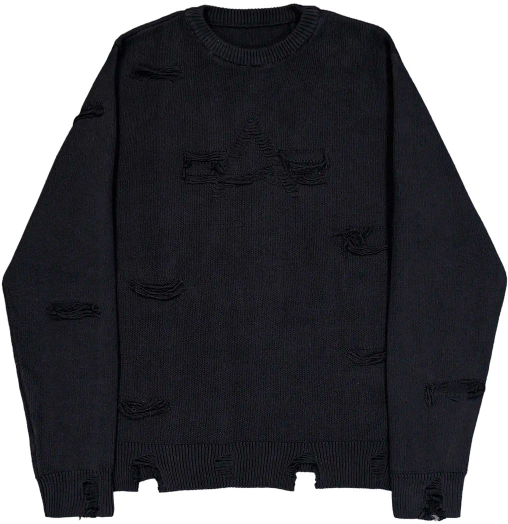 Alpha Industries Maglione Distressed Logo Nero Zwart