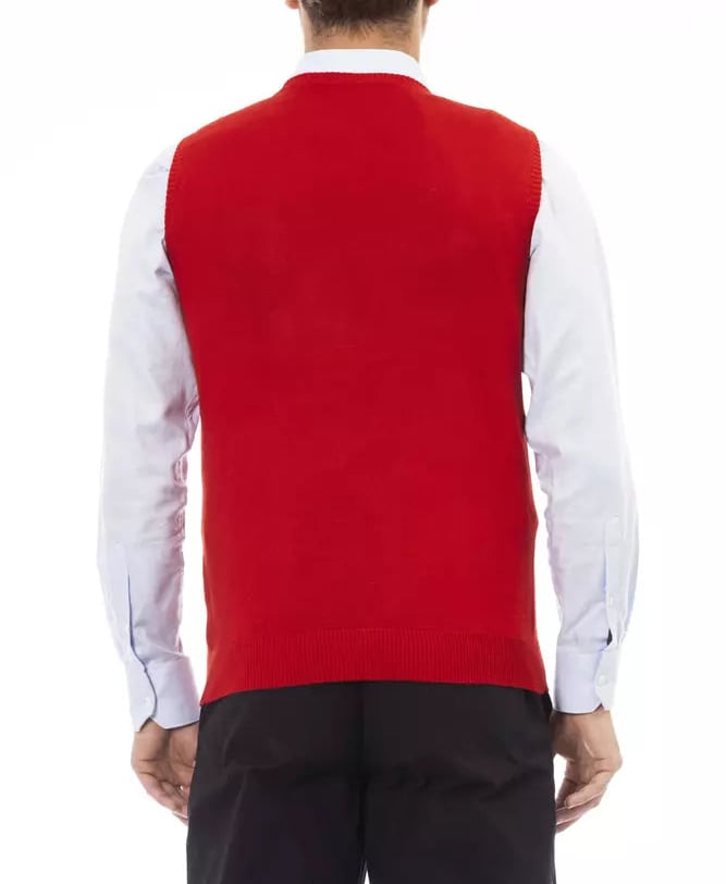 Alpha Studio Red Viscose Men Jacket Rood