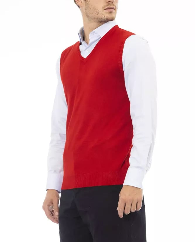 Alpha Studio Red Viscose Men Jacket Rood